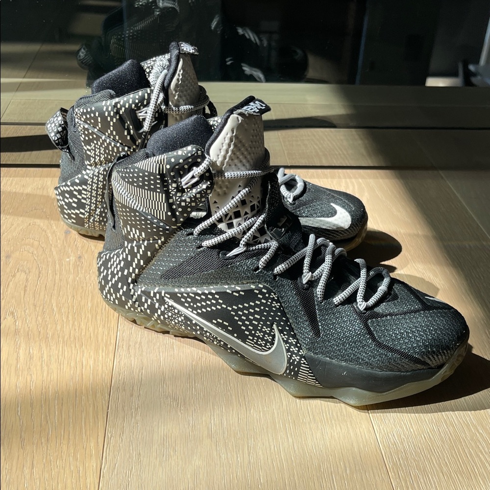 Nike Black and Gray Patterned High-Tops Black History Month